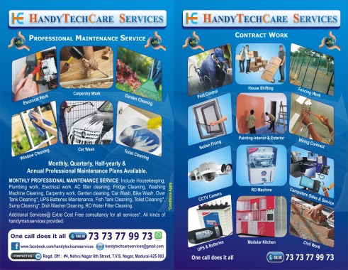 Contract work done for CCTV camera work, RO water purifiers, UPS and batteries, plumbing work, electrical work, Netlon fixing, painting work