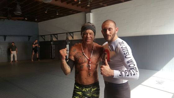 con Mikey Rourke in Beverly Hills