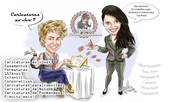 Caricaturas ao vivo e por encomendas.