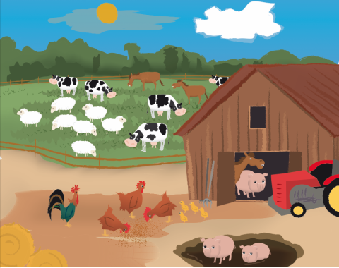 illustration pour une application mobile dans le secteur de l'apprentissage pour enfant.