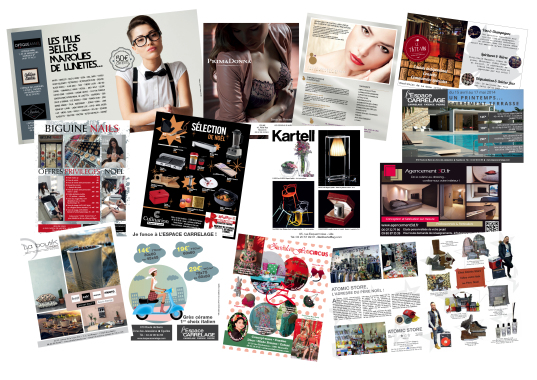 pub pour le compte de différents annonceurs magazine Anous