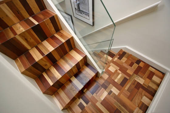 Interior design, materials and stair