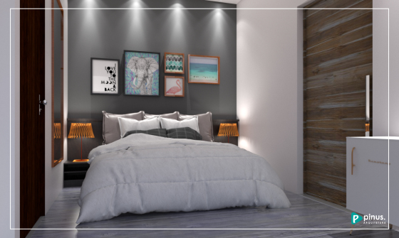 Projeto de interiores para bangalôs idealizados por casal brasileiro de empreendedores. A hospedagem deste estilo segue a filosofia de oferecer conforto e simplicidade em harmonia com o belíssimo cenário que o cerca. Projeto rústico com toques modernos. Destaque para o painel giratório de TV que proporciona flexibilidade à suíte. Além disso, um cantinho foi cuidadosamente pensado para alocar pranchas de surf, roupas e itens pessoais.