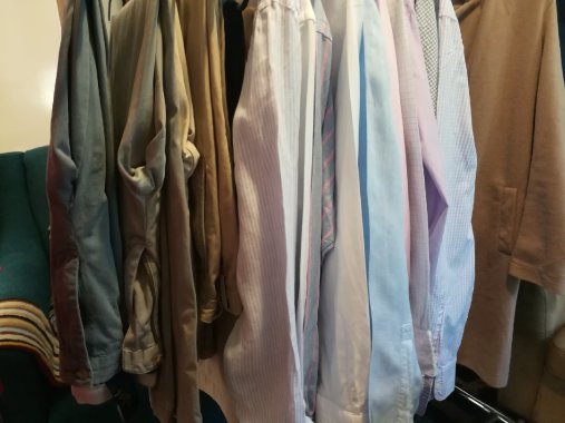 Freshly ironed clothes - ready for delivery.