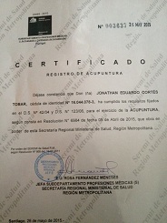 permiso para ejercer la acupuntura
