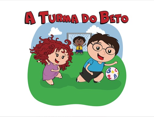 Ilustração de turma de personagens para Livro Didático