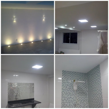 - Instalações elétricas 
- Rebaixamento de gesso
- Pintura
- Colocação de revestimento