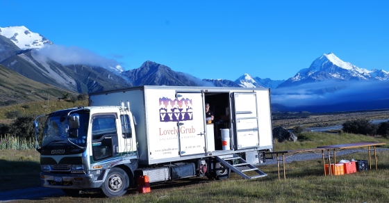 Catering for a Korean film commercial 7 k's east of Mt Cook
