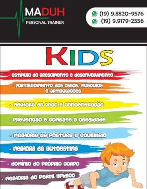 Aulas de personal para crianças e adolescentes!