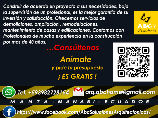 VISITANOS en nuestras redes sociales FACEBOOK  0982728154 WHATSAPP CONTACTOS -  ARQUITECTO Cristhian AB