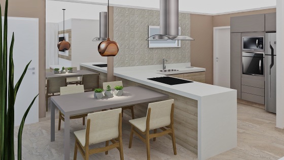 Apto - 50m² | Cozinha Integrada
