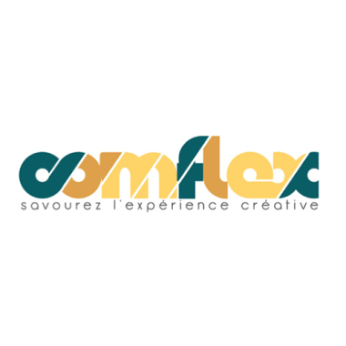 Logotype pour comflex (agence de communication fictive dans le cadre de ma licence professionnelle ATC Chargé de communication)