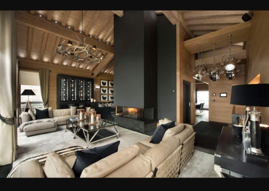 Ambiance chalet chic aux matières nobles
