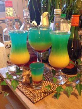 Petite mise en scène avec des cocktails pour le BDE qui m'a engagé en tant que barman pour leur Week End d'Intégration (WEI) !