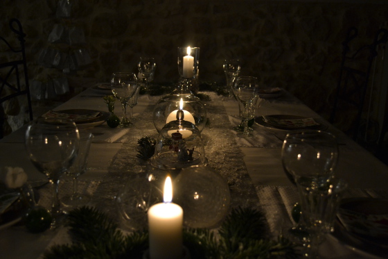 Décoration de table "Noël givré"