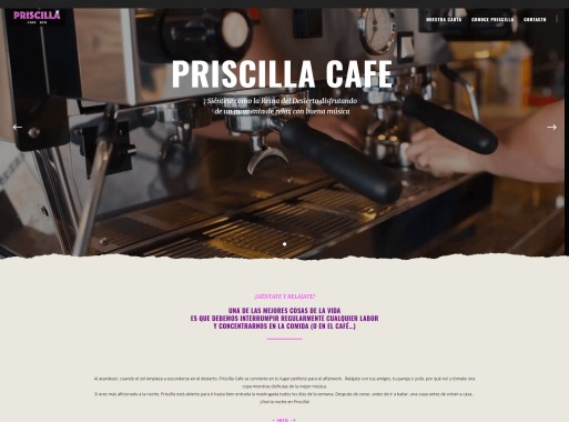 Web para bar cafetetería
