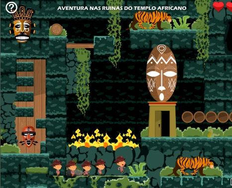 Layout para jogo online de aventura.