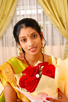 young indian bride on the engagement day