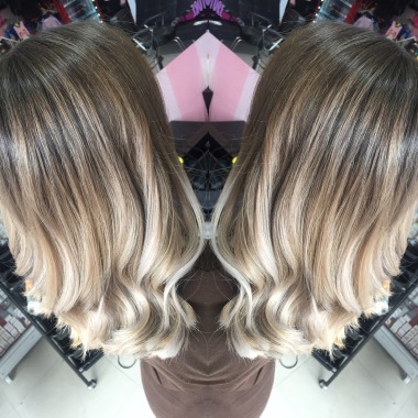Balayage en castaños y rubios