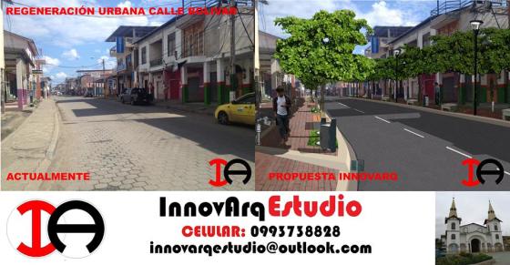 Propuesta de regeneración urbana de la Calle: José Joaquín de Olmedo de la ciudad de Rocafuerte-Manabí, realizada por InnovArq Estudio (Actual DISAU ESTUDIO).