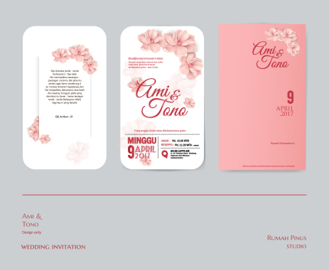 Permintaan desain flowery (design only) undangan pernikahan Amy & Tono
