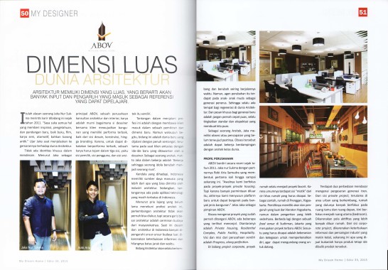 LIPUTAN MAJALAH MY DREAM HOME EDISI 33 - 2015