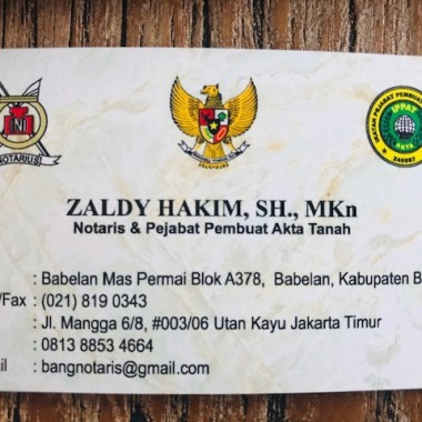Ntor Notaris Zaldy Hakim, Sh., Mkn