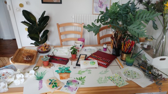 Cours d'aquarelles : portrait de plantes