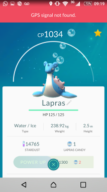 Lapras Capturado no lvl 14