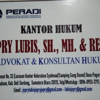 Kantor Hukum Jepry Lubis, Sh., Mh ﹠ Rekan.