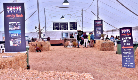 Inside the public catering tent at the 2015 Field Days early in the morning.