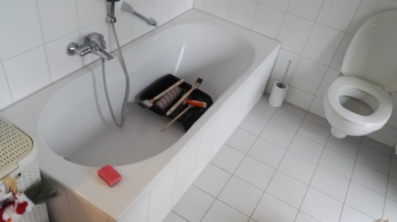 Bad/WC komplett Sanierung in Erlangen incl. Möbelaufbau.