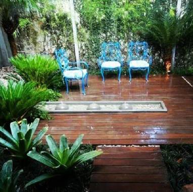 Jardim sala de espera, realizado no bairro de batista campos para um consultorio.