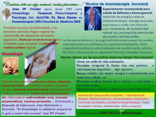 Sesión de Kinesiologia /Aromaterapia