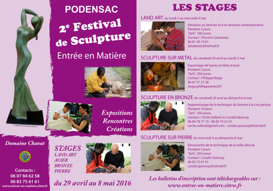 2e festival de sculpture de Podensac
Entrée en Matière