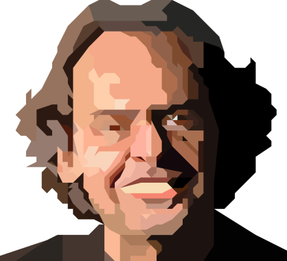 roland dyens. retrato low poly  