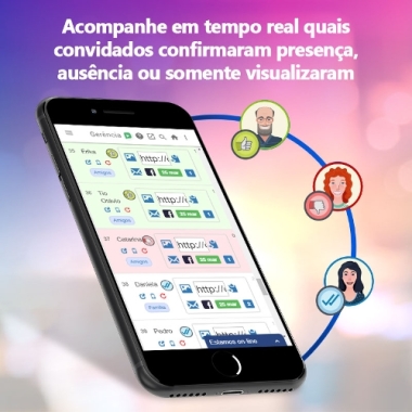 Convite on-line, digitai, virtual com confirmação de presença
