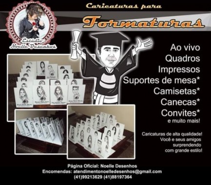 Atuação ao vivo em formaturas!
Toténs exclusivos,
camisetas personalizadas,
você de formando!