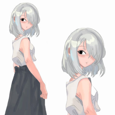 Estudo de personagem de mangá.