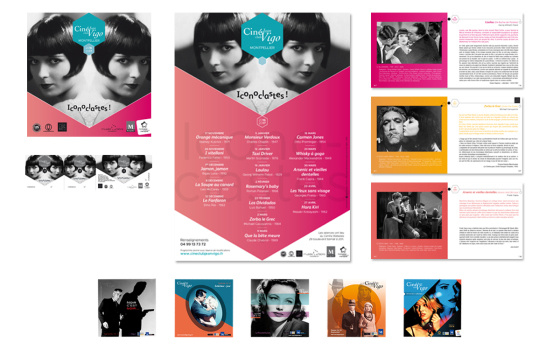 Création de la communication annuel du Ciné-Club Jean Vigo.
Conception de l'univers graphique et déclinaisons (programme, billetterie, affiches, kakémonos…).