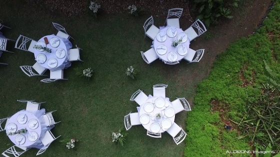Filmagem de casamentos com drone.