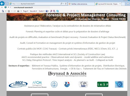 Site de l'entreprise Leynaud & Associés, qui peut être consulté en ligne