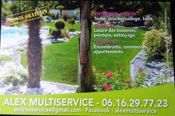 Pour d'autres informations concernant mes services n'hésitez pas à me contactez au 06 16 29 77 23.
Cordialement,
Alex