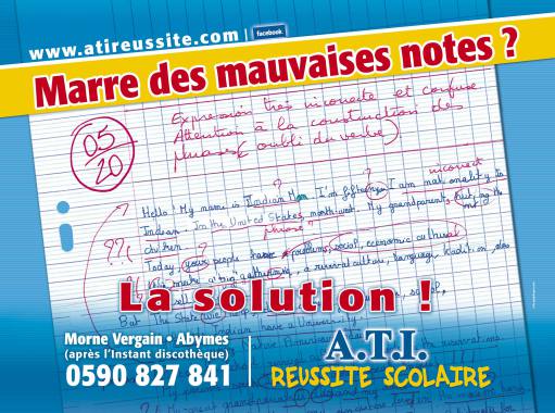 Panneau 4 x 3 réalisé pour un centre de révisions scolaires et de formation, basé en Guadeloupe