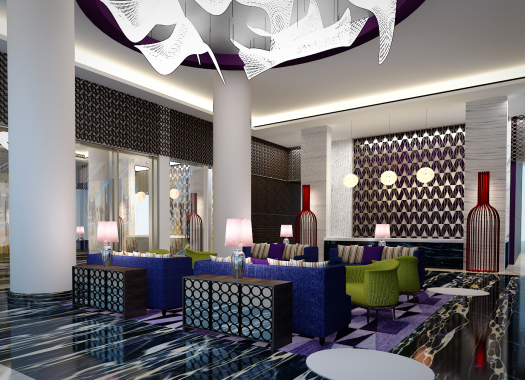 Interior lobby apartemen, jakarta