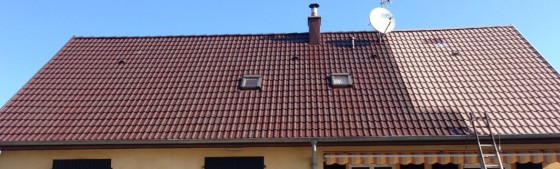 toiture rénové avec un hydrofuge coloré.DOUAI