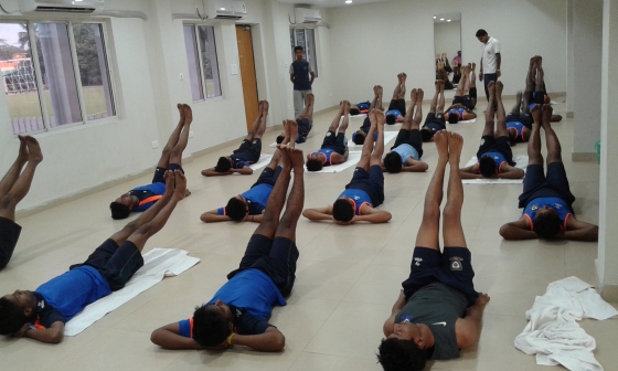 YOGA COACHING under 19 ZONAL  CRICKET ASSOCIATION OF BENGAL (CAB) KALYANI UNIVERSITY CAMPUS