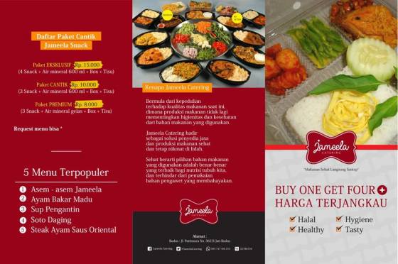 Brosur Jameela Catering Kudus