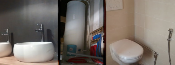 FA2I Installation cumulus, WC suspendu, robinetteries, mécanismes WC, chaudière, ...