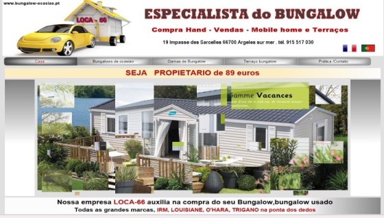 Site internet en français et portugais cible sur le Portugal sur la premiere page de Google Portugal, site catalogue vente de mobils home